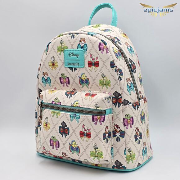Loungefly Disney Princess Bows & Sidekicks Mini Backpack New - Picture 3 of 7